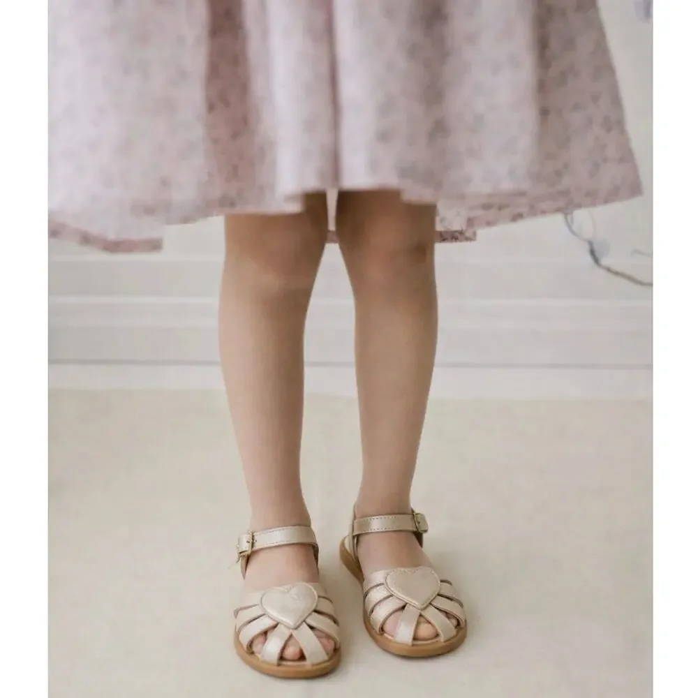 Jamie Kay petite Matte Gold Heart Sandal Flats – EU30 | UK12 | US12.5